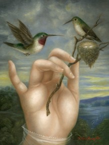 Hand with Hummingbirds